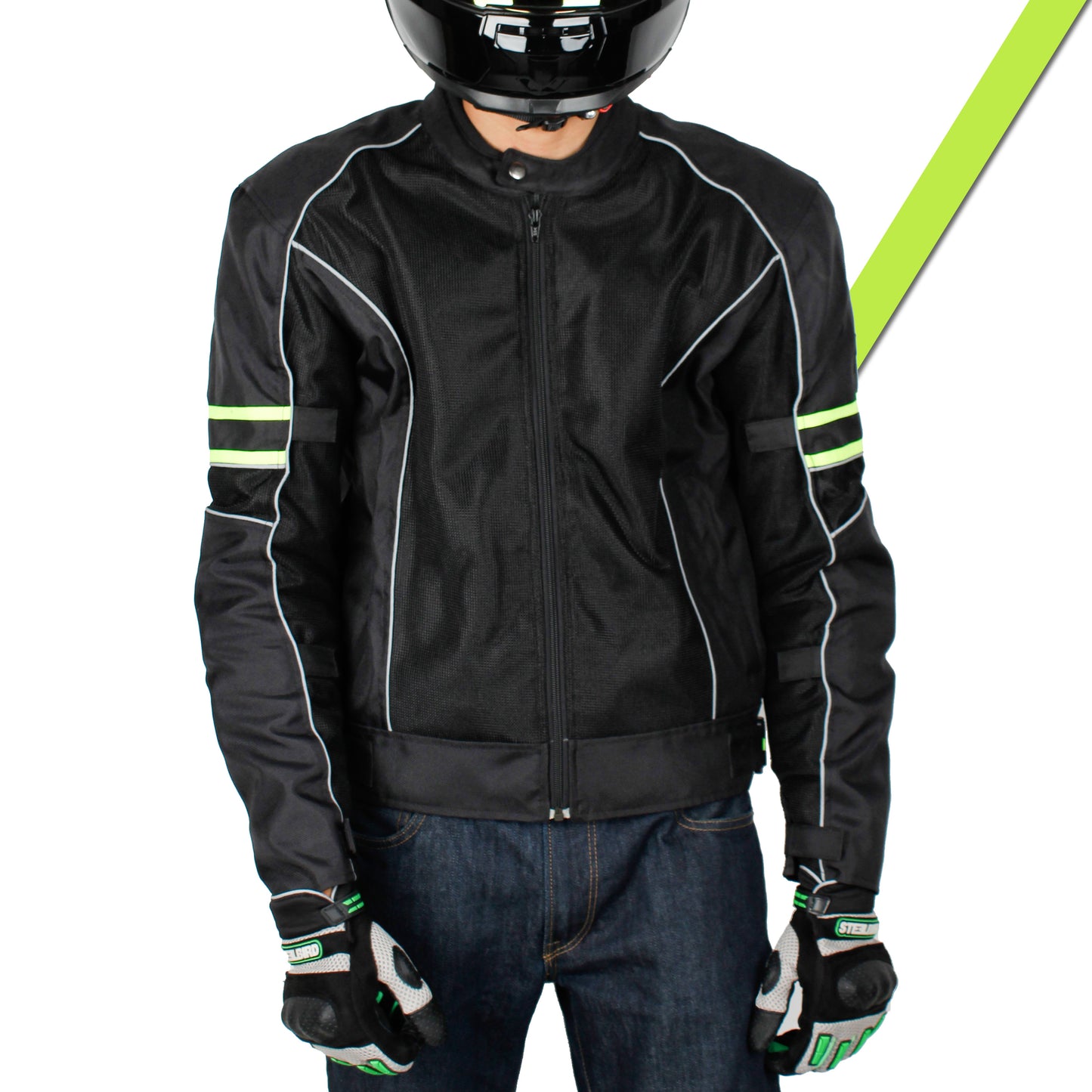Steelbird Khardungla Riding Jacket with Impact Protection and Abrasion Resistance (Black Neon)