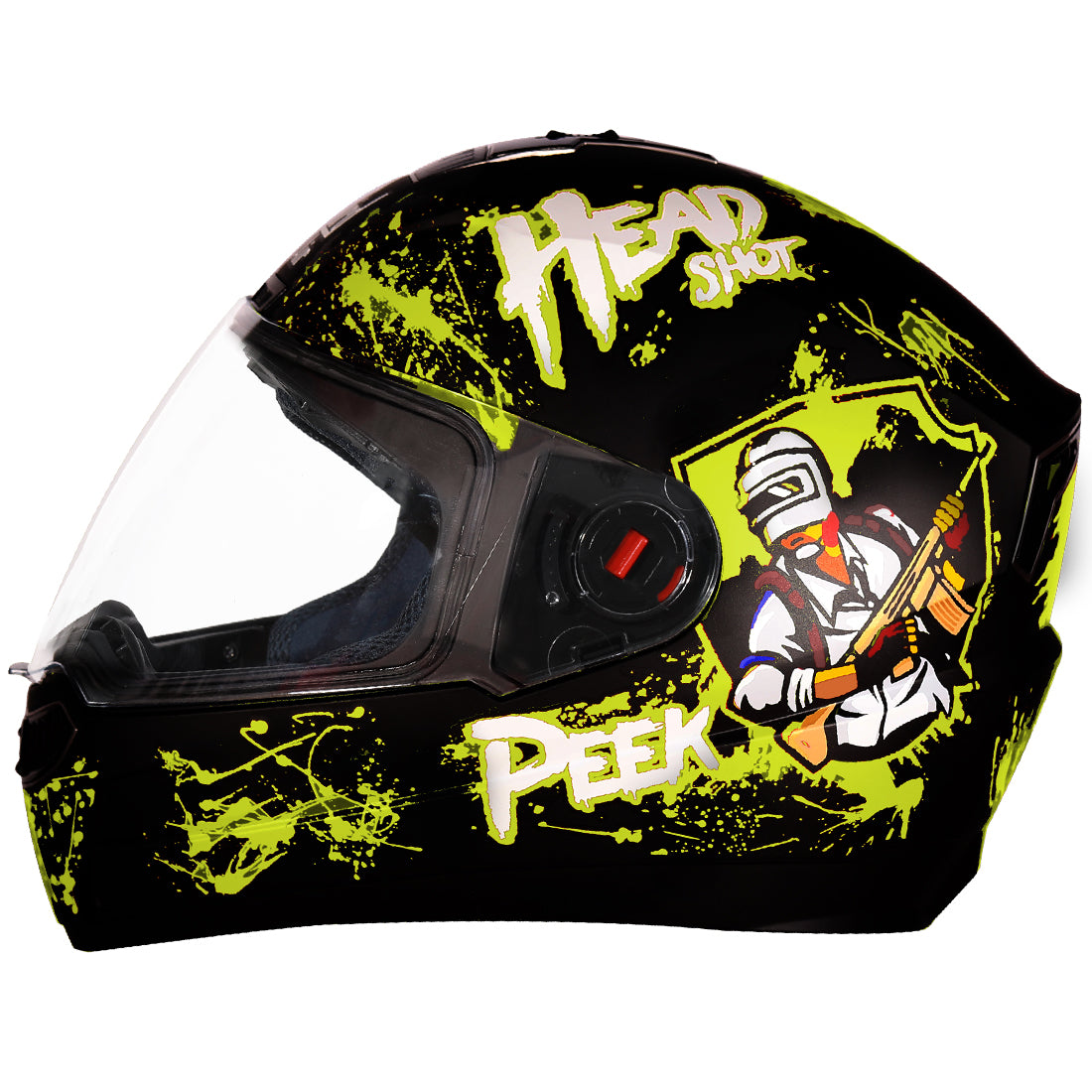 Steelbird SBA-1 Hitman ISI Certified Full Face Graphic Helmet (Matt Black Yellow with Clear Visor)
