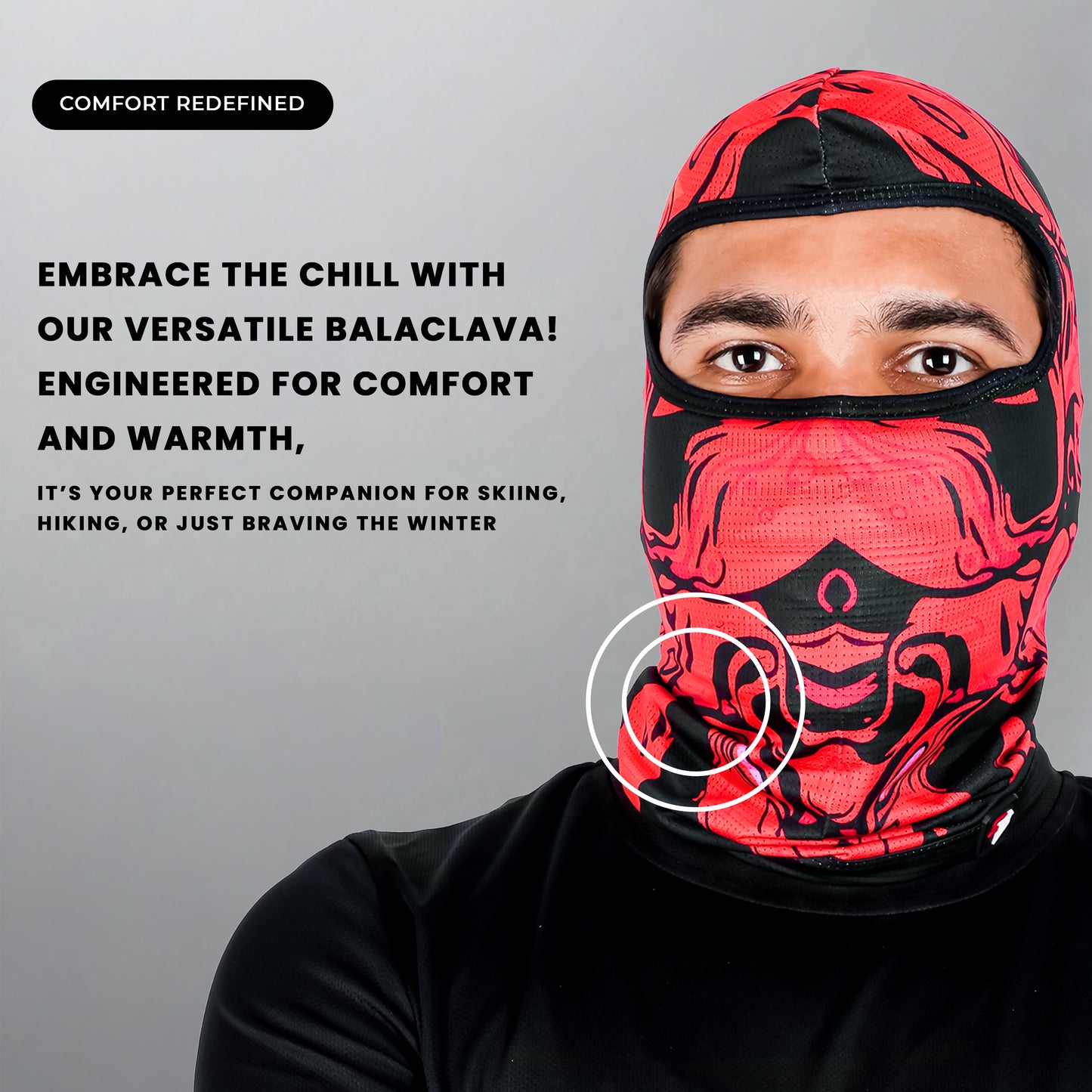 Steelbird Jispa 1.0 Balaclava Most Suitable for Motorcycling, Running, Sports, Head and Face Cover (Red)