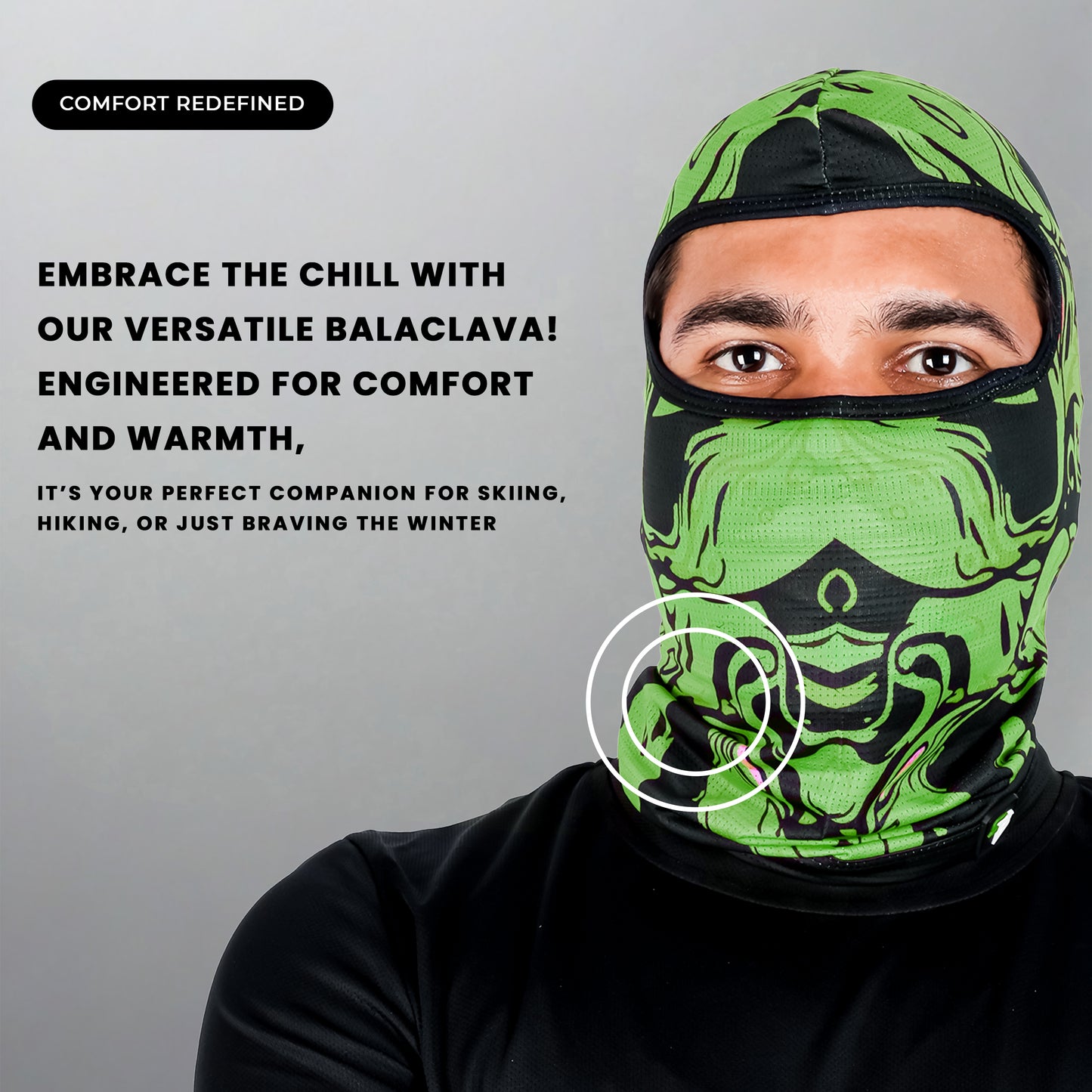 Steelbird Jispa 1.0 Balaclava Most Suitable for Motorcycling, Running, Sports, Head and Face Cover (Green)