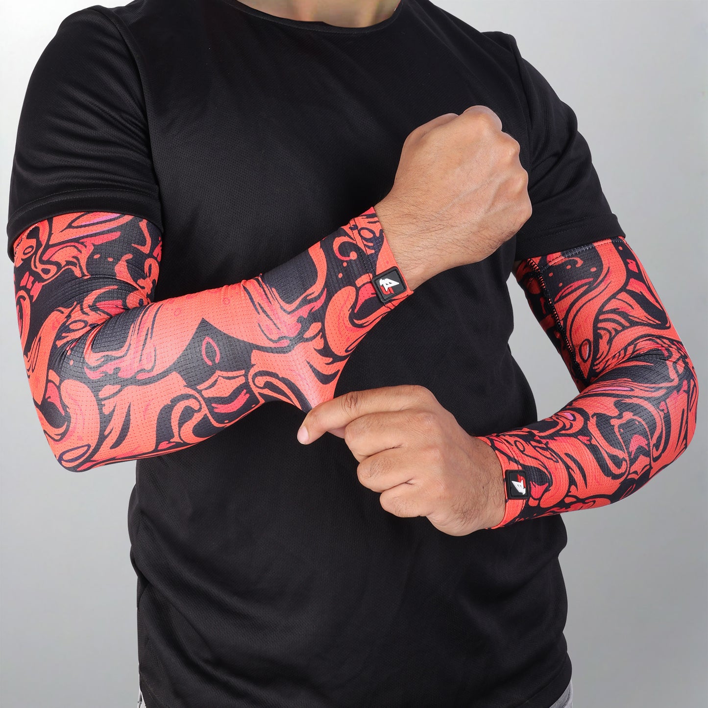 Steelbird Jispa 1.0 Arm Sleeves Orange Unisex for Sports, Running, Cricket, Bike Riding, Cycling, Basketball & Breathable (Sold as a Pair)