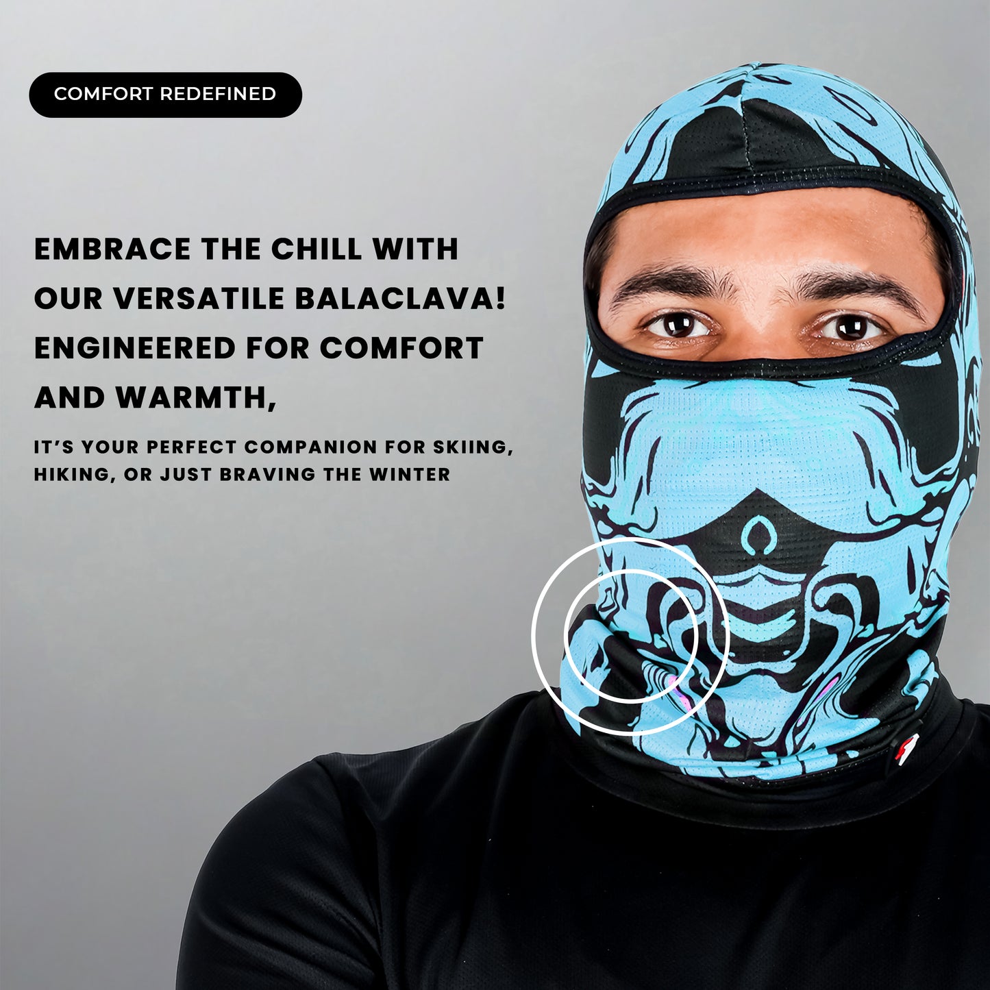 Steelbird Jispa 1.0 Balaclava Most Suitable for Motorcycling, Running, Sports, Head and Face Cover (Blue)