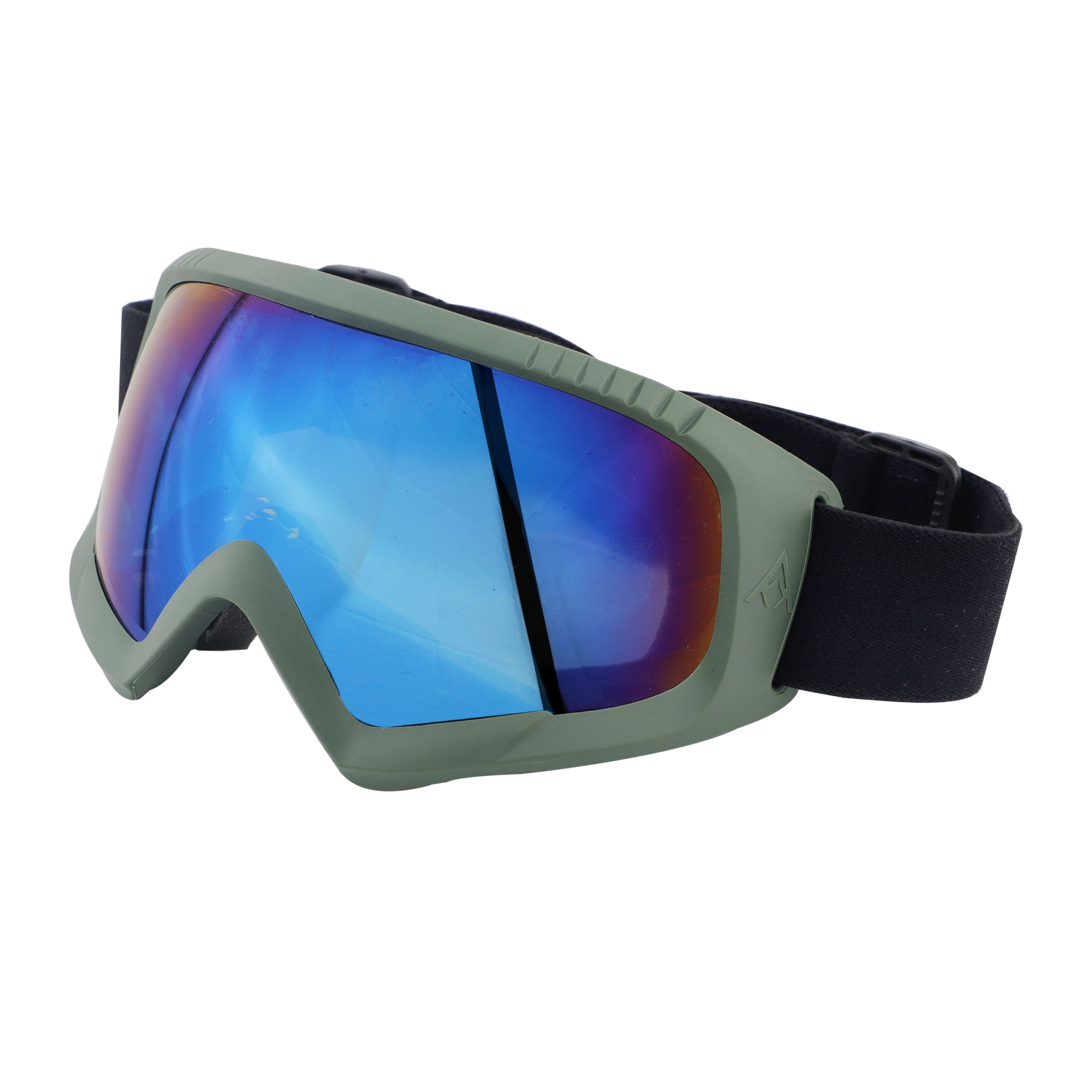 Steelbird 7Wings Motocross ATV/Dirt Bike Goggles, Unisex Eye Protection for Riding (Pack of 1, Olive with Blue)