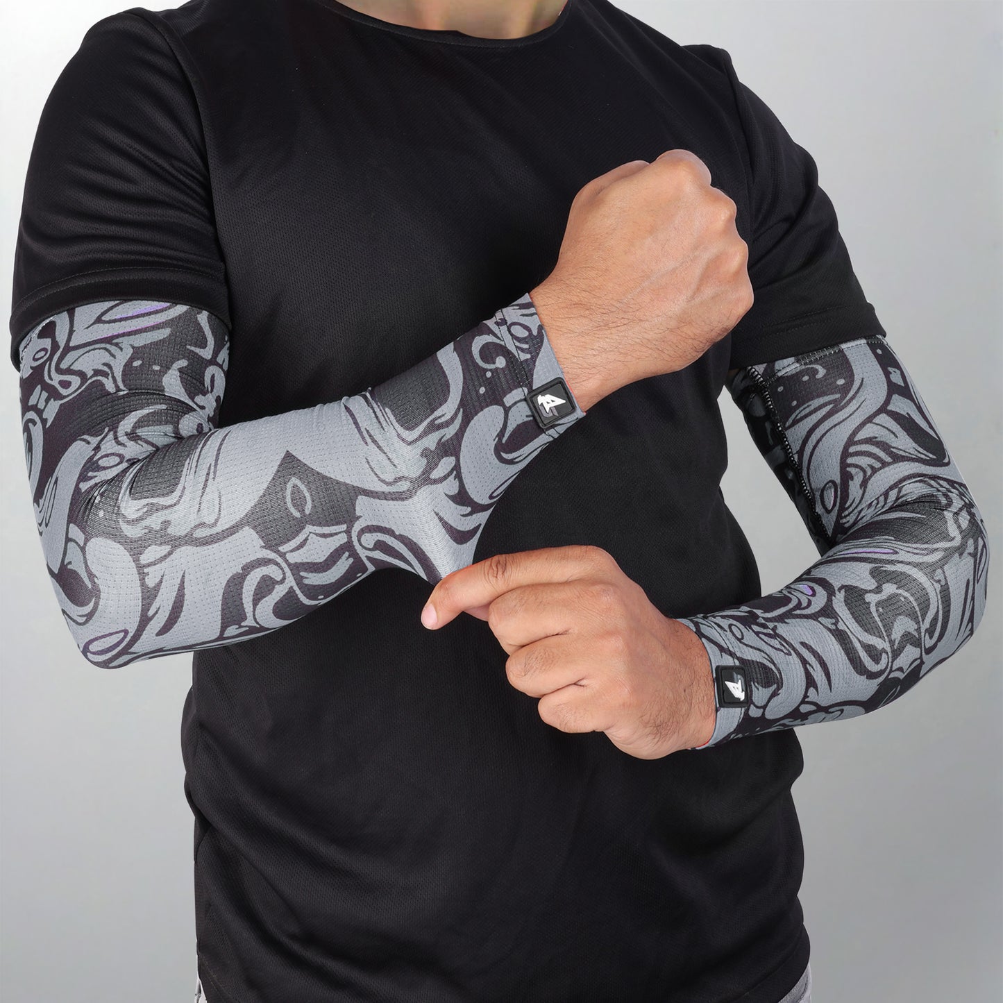 Steelbird Jispa 1.0 Arm Sleeves Grey Unisex for Sports, Running, Cricket, Bike Riding, Cycling, Basketball & Breathable (Sold as a Pair)