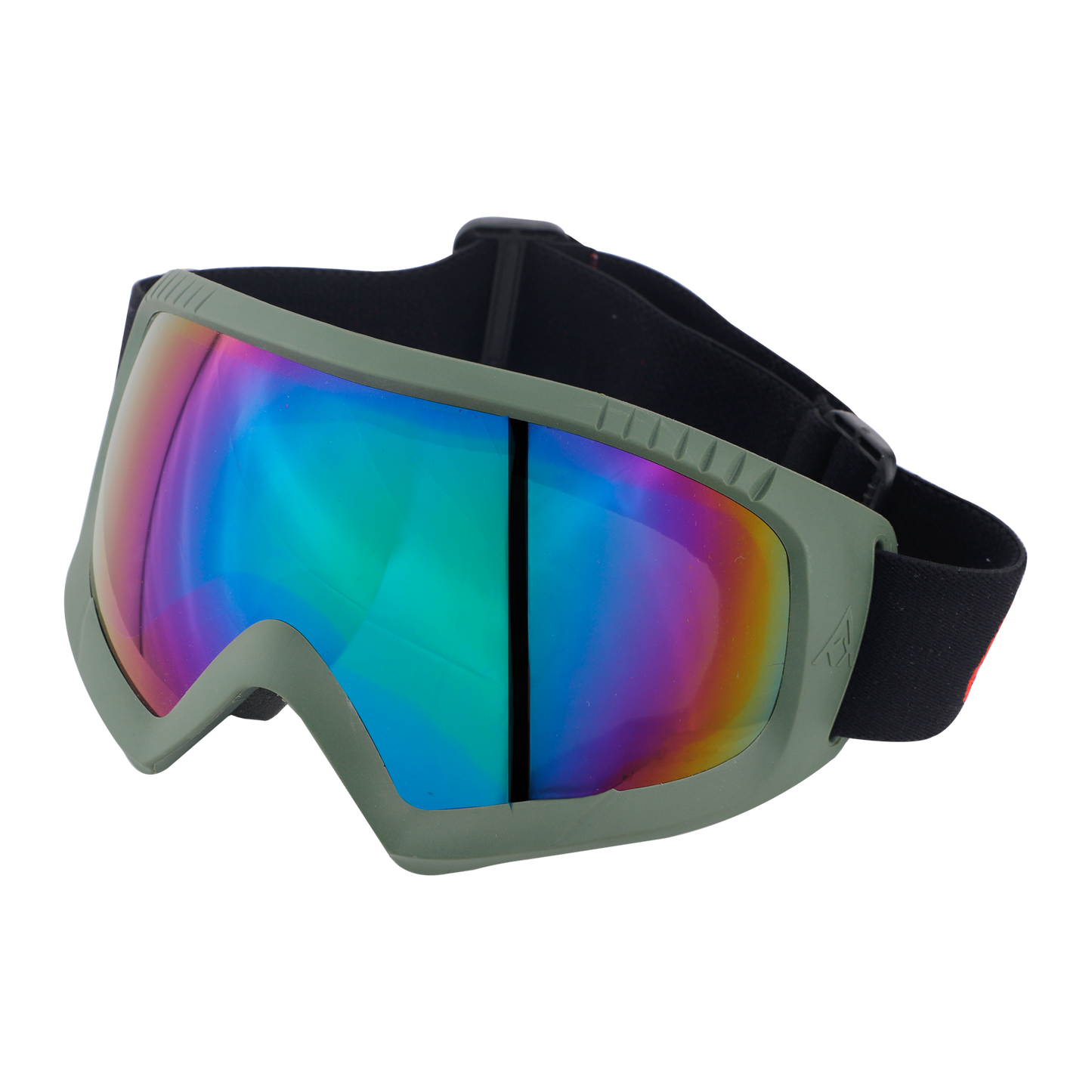 Steelbird 7Wings Motocross ATV/Dirt Bike Goggles, Unisex Eye Protection for Riding (Pack of 1, Olive with Rainbow)