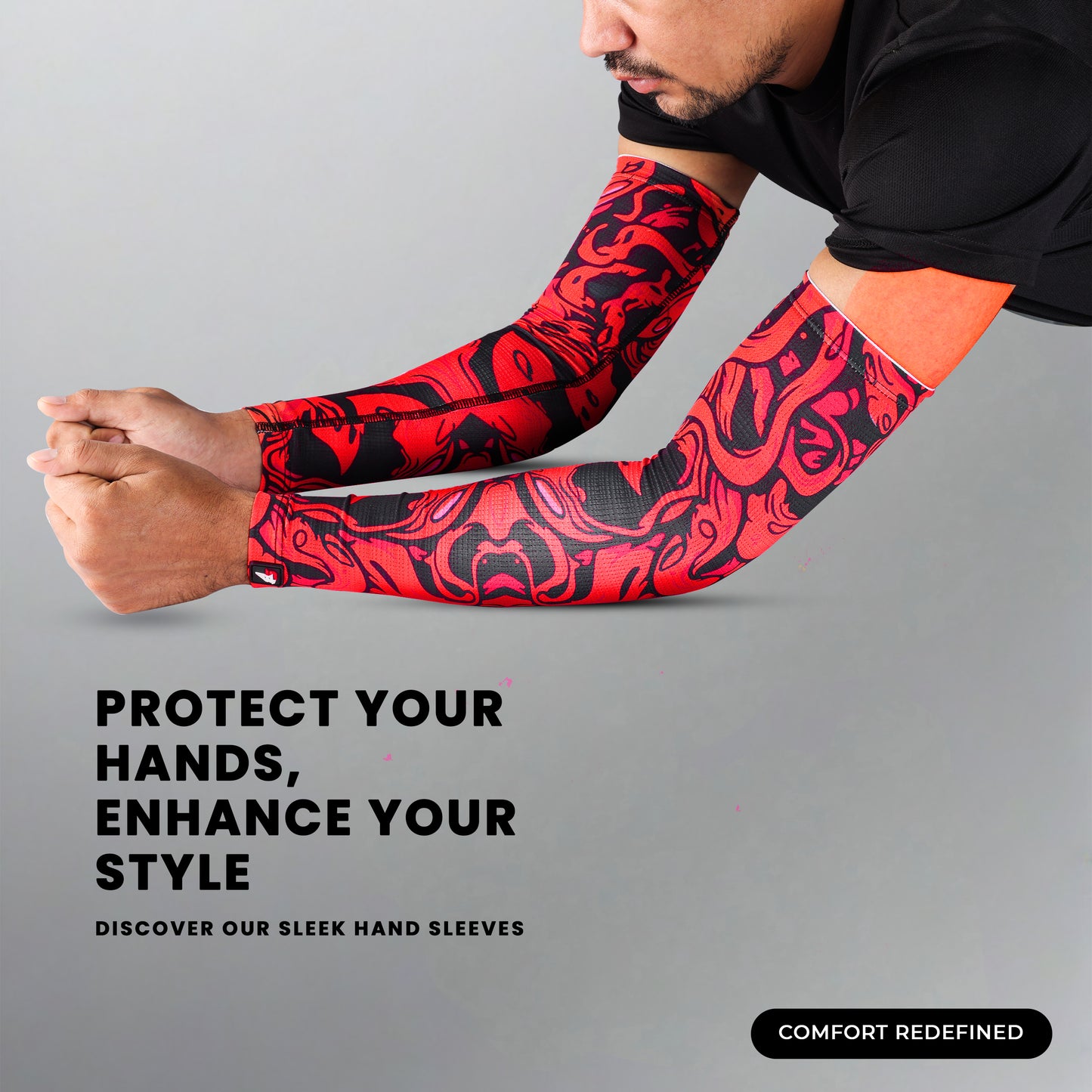 Steelbird Jispa 1.0 Arm Sleeves Red Unisex for Sports, Running, Cricket, Bike Riding, Cycling, Basketball & Breathable (Sold as a Pair)