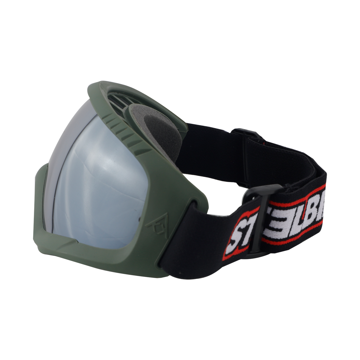 Steelbird 7Wings Motocross ATV/Dirt Bike Goggles, Unisex Eye Protection for Riding (Pack of 1, Olive with Silver)