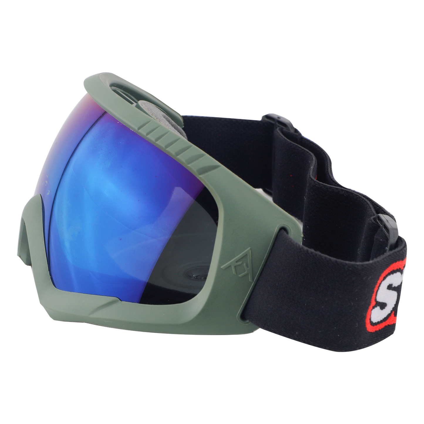 Steelbird 7Wings Motocross ATV/Dirt Bike Goggles, Unisex Eye Protection for Riding (Pack of 1, Olive with Blue)