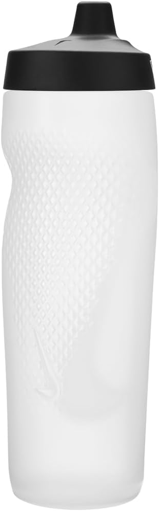 Nike Refuel Bottle Grip 24OZ Leak-Proof Sports Water Bottle with Ergonomic Design (Transparent/White)