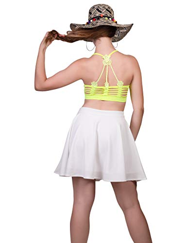 ORZEL Girls White Circular Skirt Short Length Latest Stylish and Trendy Women Western Dresses (White)