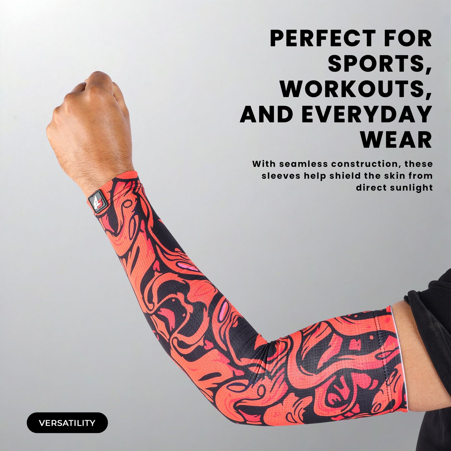 Steelbird Jispa 1.0 Arm Sleeves Orange Unisex for Sports, Running, Cricket, Bike Riding, Cycling, Basketball & Breathable (Sold as a Pair)