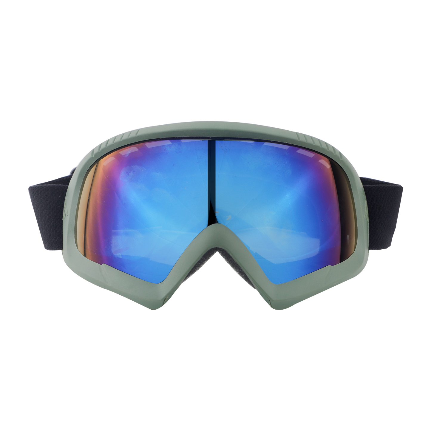 Steelbird 7Wings Motocross ATV/Dirt Bike Goggles, Unisex Eye Protection for Riding (Pack of 1, Olive with Blue)