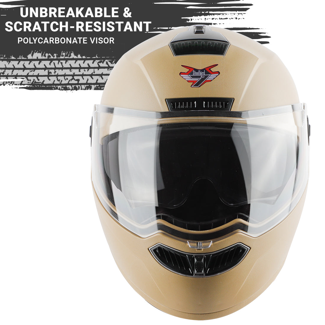 Steelbird SBA-7 7Wings ISI Certified Flip-Up Helmet for Men and Women with Inner Smoke Sun Shield ( Dashing Desert Storm)