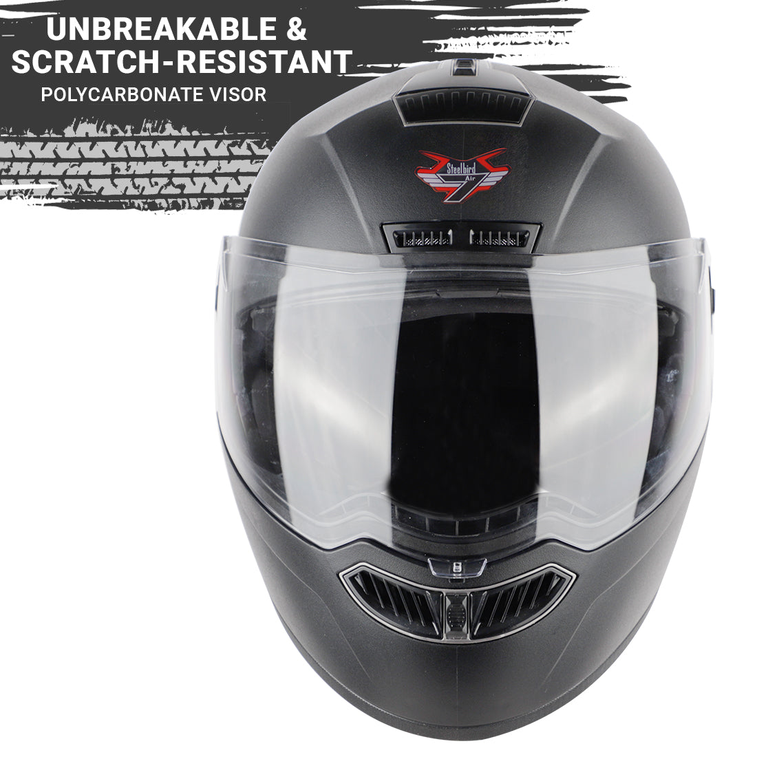 Steelbird SBA-7 7Wings ISI Certified Flip-Up Helmet for Men and Women (Dashing Black with Clear Visor)