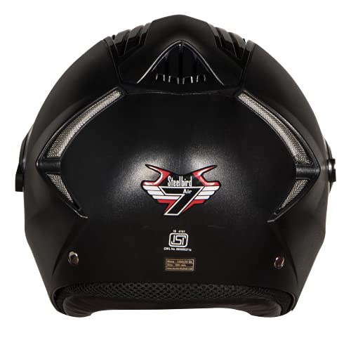 Steelbird SBA-2 7Wings ISI Certified  Full Face Helmet for Men and Women Fitted with Clear Visor (Dashing Black with Chrome Gold Visor)