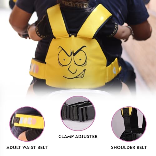 Koko Two Wheeler Adjustable Child Safety Belt for Baby Boys and Baby Girls with Double Buckles - Up to Age 6 (Yellow)