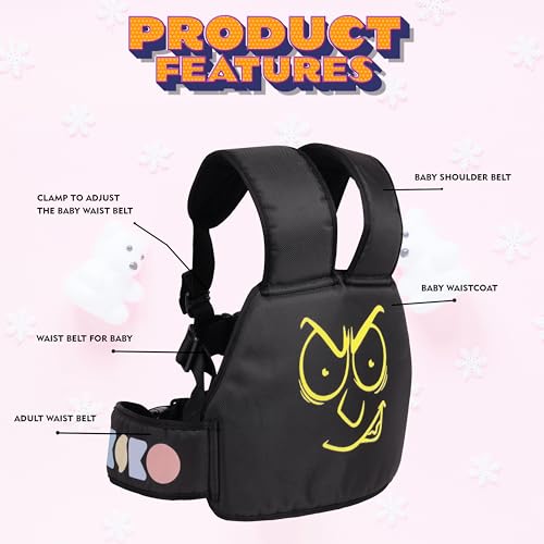Koko Two Wheeler Adjustable Child Safety Belt for Baby Boys and Baby Girls with Double Buckles - Up to Age 6 (Black)