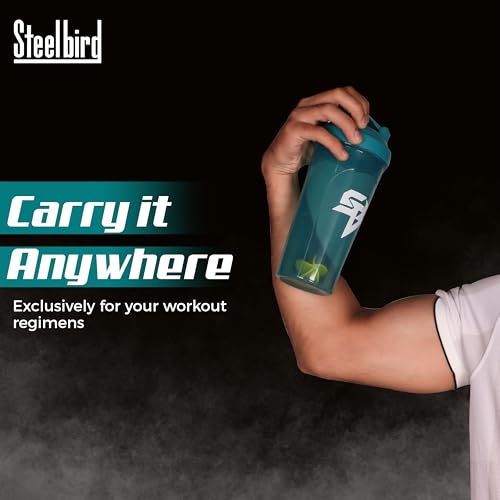 Steelbird Super 700: High-Performance Gym Protein Shaker Bottle - Boost Your Workout! (Sea Green)