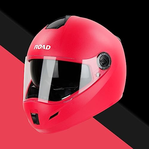 Steelbird SBH-34 Road ISI Certified Full Face Helmet with Inner Smoke Sun Shield (Dashing Red)