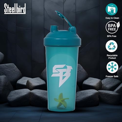 Steelbird Super 700: High-Performance Gym Protein Shaker Bottle - Boost Your Workout! (Sea Green)