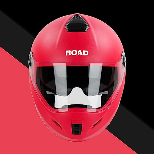 Steelbird SBH-34 Road ISI Certified Full Face Helmet with Inner Smoke Sun Shield (Dashing Red)