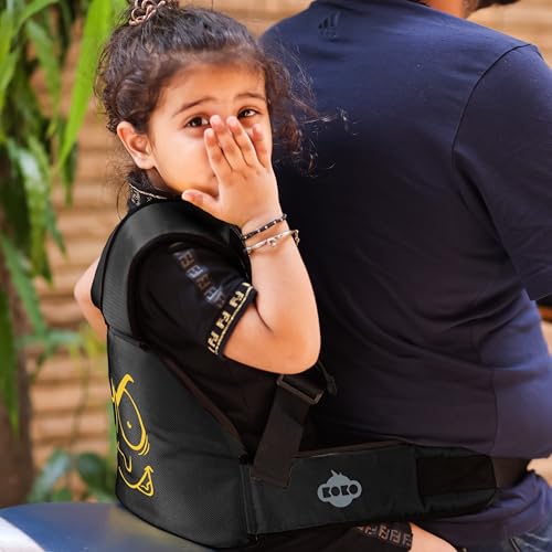 Koko Two Wheeler Adjustable Child Safety Belt for Baby Boys and Baby Girls with Double Buckles - Up to Age 6 (Black)