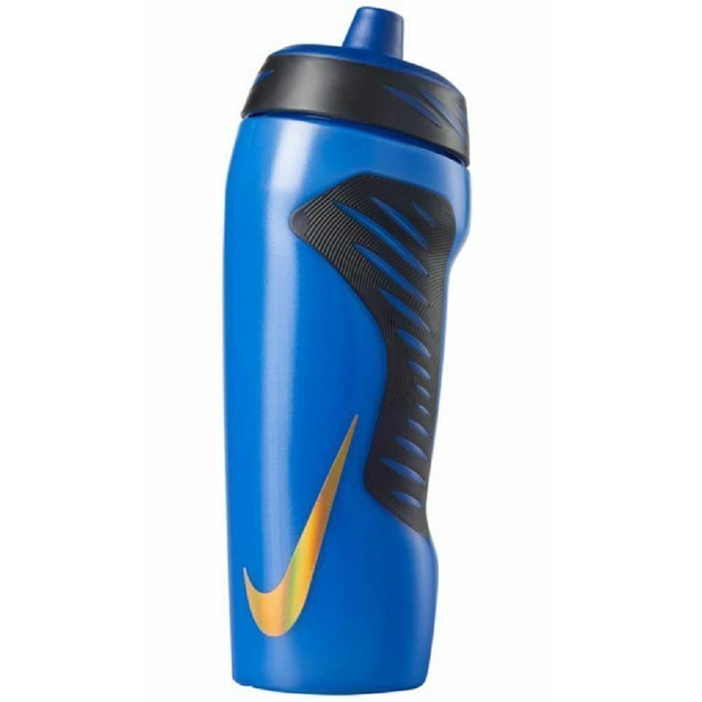 Refurbished NIKE WATER BOTTLE HYPERFUEL SQUEEZE 18 OZ (Blue/Black/Metallic Gold)