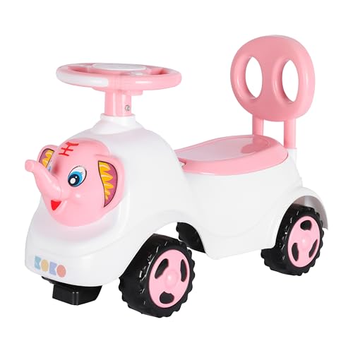 Koko Elephant Balance Car for Toddlers – Lightweight Ride-On Toy with Sturdy Wheels, Safe and Fun Indoor/Outdoor Bike for Kids, Ages 1-3 Year (Pink)