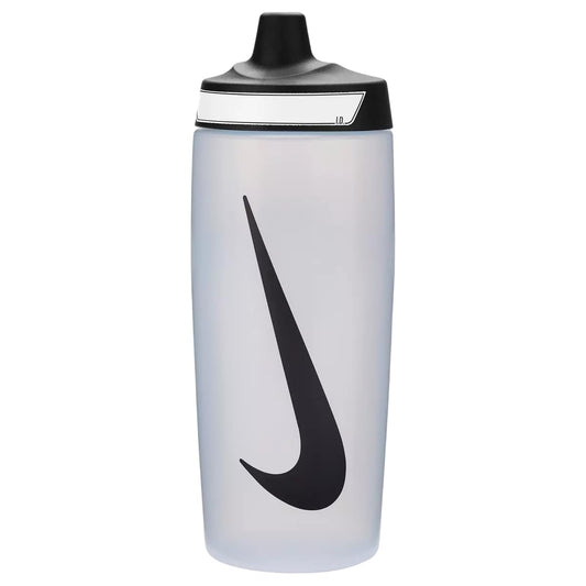 Nike Refuel Grip Water Bottle 18oz, BPA-FREE, (Clear/Black/Black)