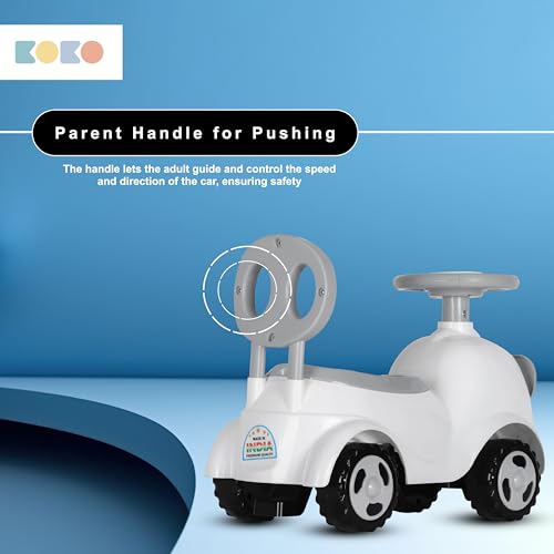 Koko Elephant Balance Car for Toddlers – Lightweight Ride-On Toy with Sturdy Wheels, Safe and Fun Indoor/Outdoor Bike for Kids, Ages 1-3 Year (Grey)