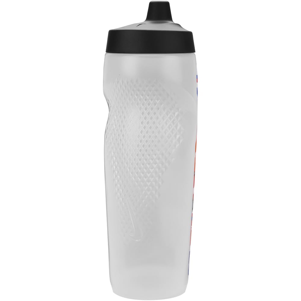 Nike REFUEL Bottle 24 OZ Graphic SQUEEZABLE Sipper Bottle 710 ml (Graphic Clear/Black/LT Crimson/Safety Orange/White)