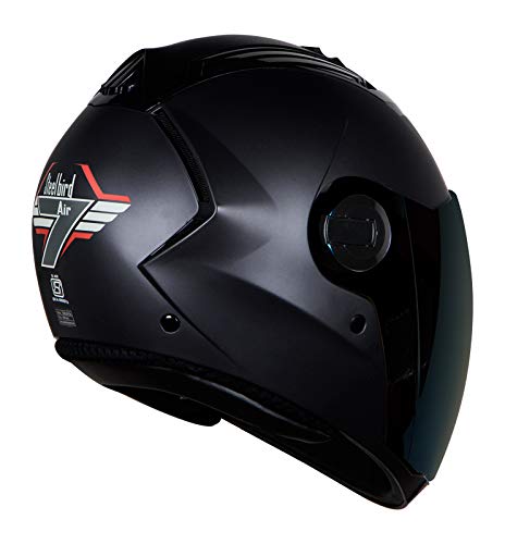 Steelbird SBA-2 7Wings ISI Certified  Full Face Helmet for Men and Women Fitted with Clear Visor (Matt Black with Chrome Gold Visor)