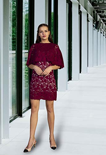 ORZEL Women's Fashionable Mini Dress for Every Occasion (Wine)