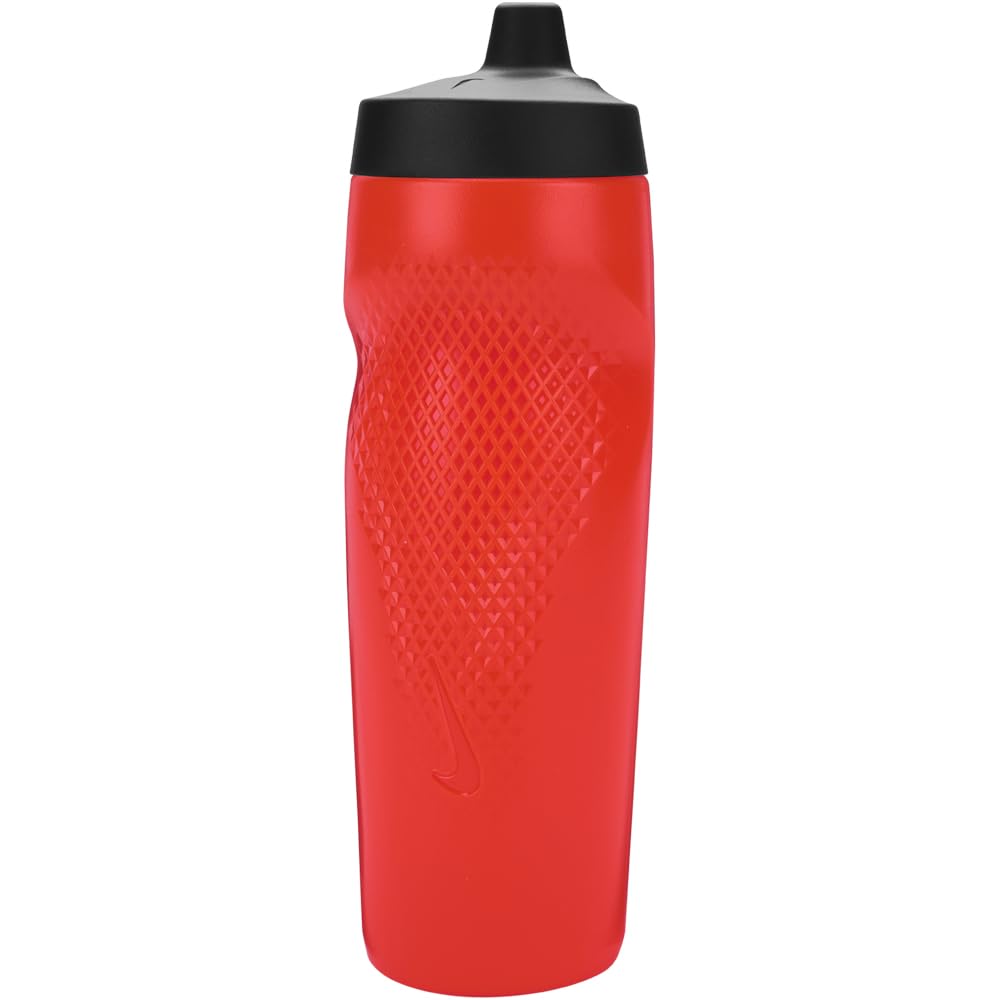 Nike REFUEL Bottle 24 OZ Graphic SQUEEZABLE Sipper Bottle 710ml (Graphic LT Crimson/Black/Safety Orange/White)