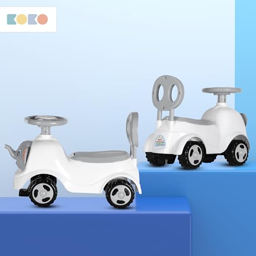 Koko Elephant Balance Car for Toddlers – Lightweight Ride-On Toy with Sturdy Wheels, Safe and Fun Indoor/Outdoor Bike for Kids, Ages 1-3 Year (Grey)