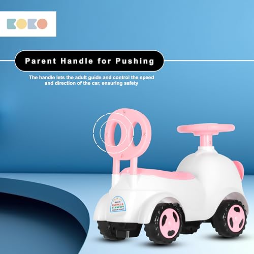 Koko Elephant Balance Car for Toddlers – Lightweight Ride-On Toy with Sturdy Wheels, Safe and Fun Indoor/Outdoor Bike for Kids, Ages 1-3 Year (Pink)