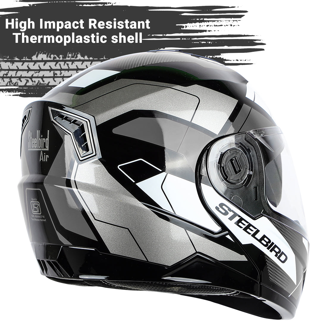 Steelbird SBA-7 Huracan ISI Certified Flip-Up Helmet for Men and Women with Inner Sun Shield (Matt Black Grey)