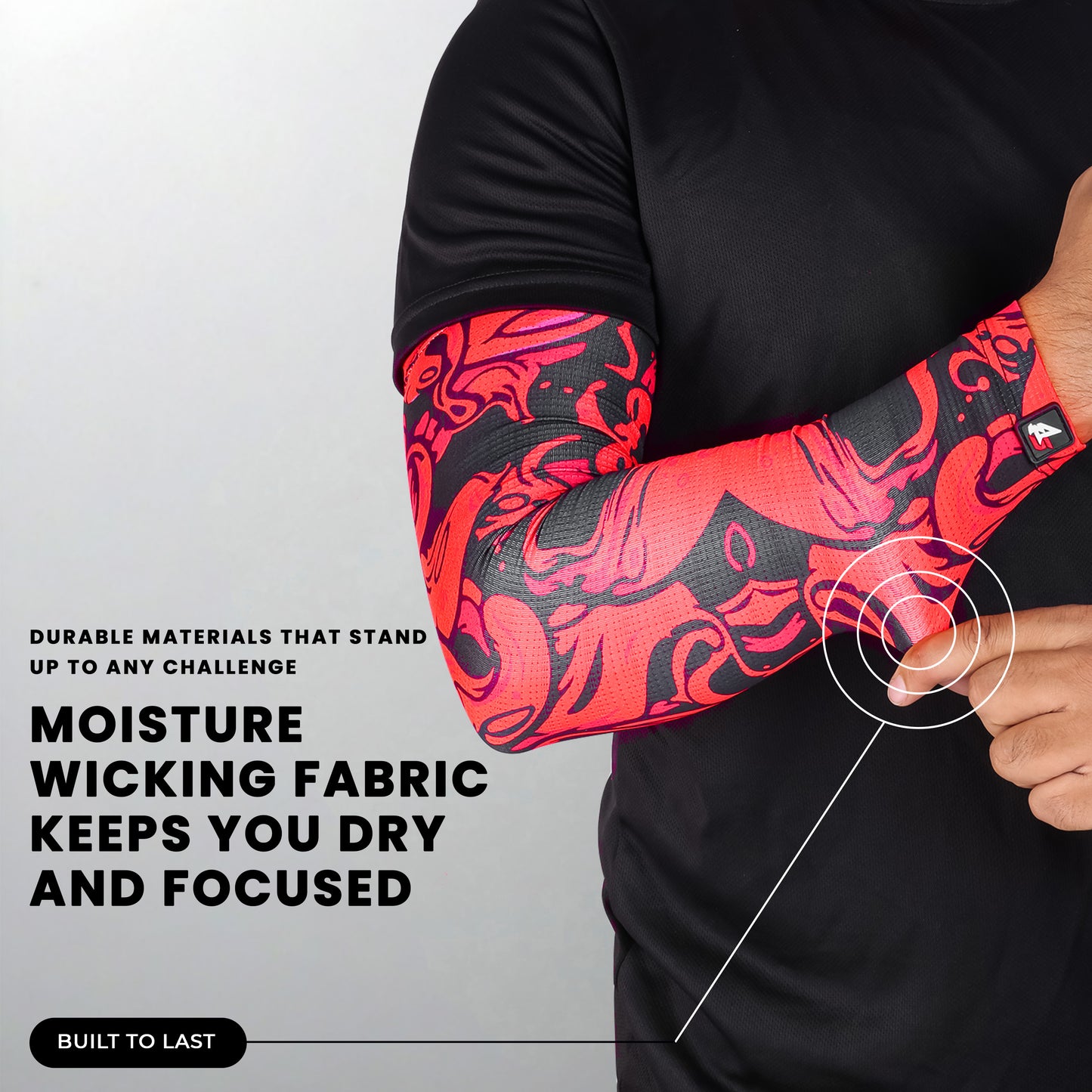 Steelbird Jispa 1.0 Arm Sleeves Red Unisex for Sports, Running, Cricket, Bike Riding, Cycling, Basketball & Breathable (Sold as a Pair)