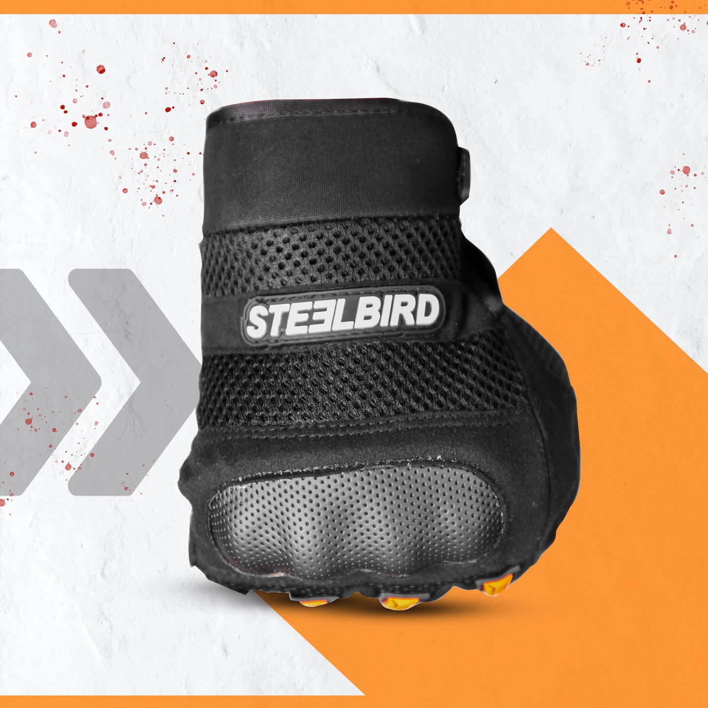 Steelbird Khardungla Full Finger Bike Riding Gloves, Protective Off-Road Motorbike Racing (Orange)