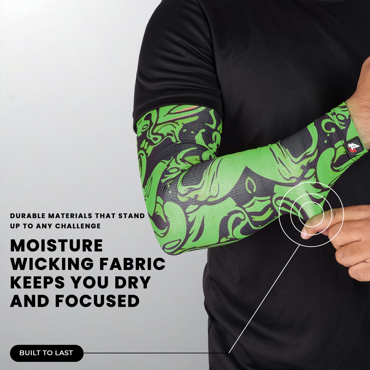 Steelbird Jispa 1.0 Arm Sleeves Green Unisex for Sports, Running, Cricket, Bike Riding, Cycling, Basketball & Breathable (Sold as a Pair)