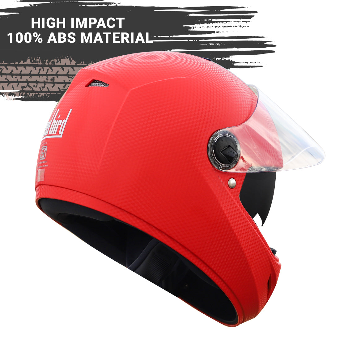 Steelbird Rox Cyborg ISI Certified Full Face Helmet for Men and Women with Inner Smoke Sun Shield and Outer Clear Visor (Dashing Red)