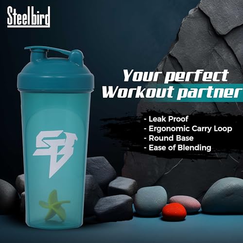 Steelbird Super 700: High-Performance Gym Protein Shaker Bottle - Boost Your Workout! (Sea Green)