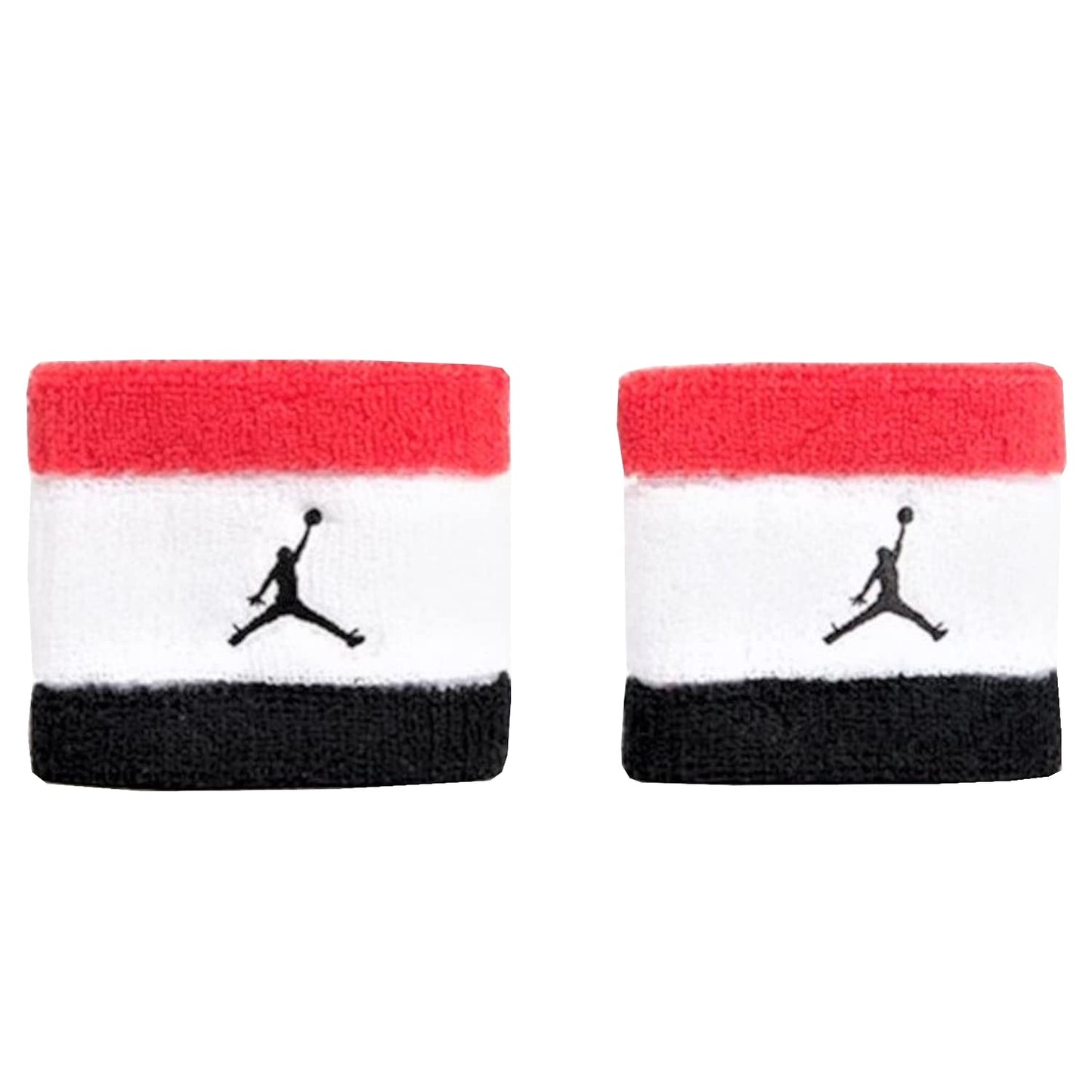 Jordan Wrist Band 2 PK (Terry Fire Red/White/Black/Black)