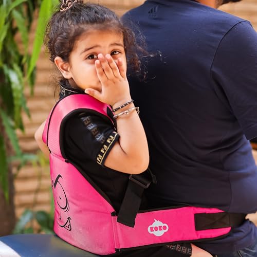 Koko Two Wheeler Adjustable Child Safety Belt for Baby Boys and Baby Girls with Double Buckles - Up to Age 6 (Pink)