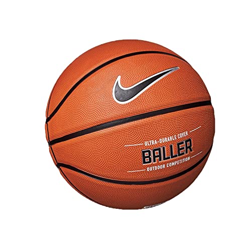 Nike BS3009-855 Rubber Basketball, Size 7, (Orange/ Black/Metal Silver)