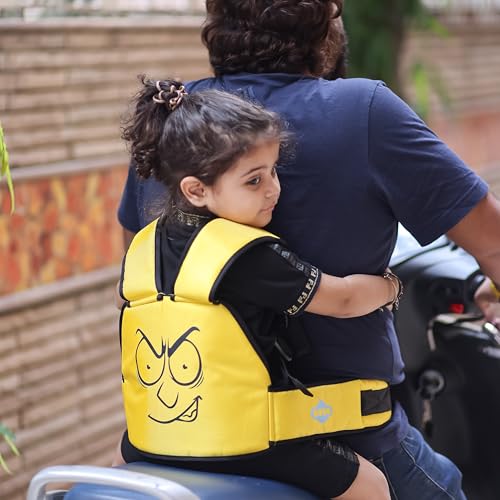 Koko Two Wheeler Adjustable Child Safety Belt for Baby Boys and Baby Girls with Double Buckles - Up to Age 6 (Yellow)