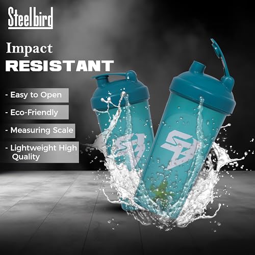 Steelbird Super 700: High-Performance Gym Protein Shaker Bottle - Boost Your Workout! (Sea Green)