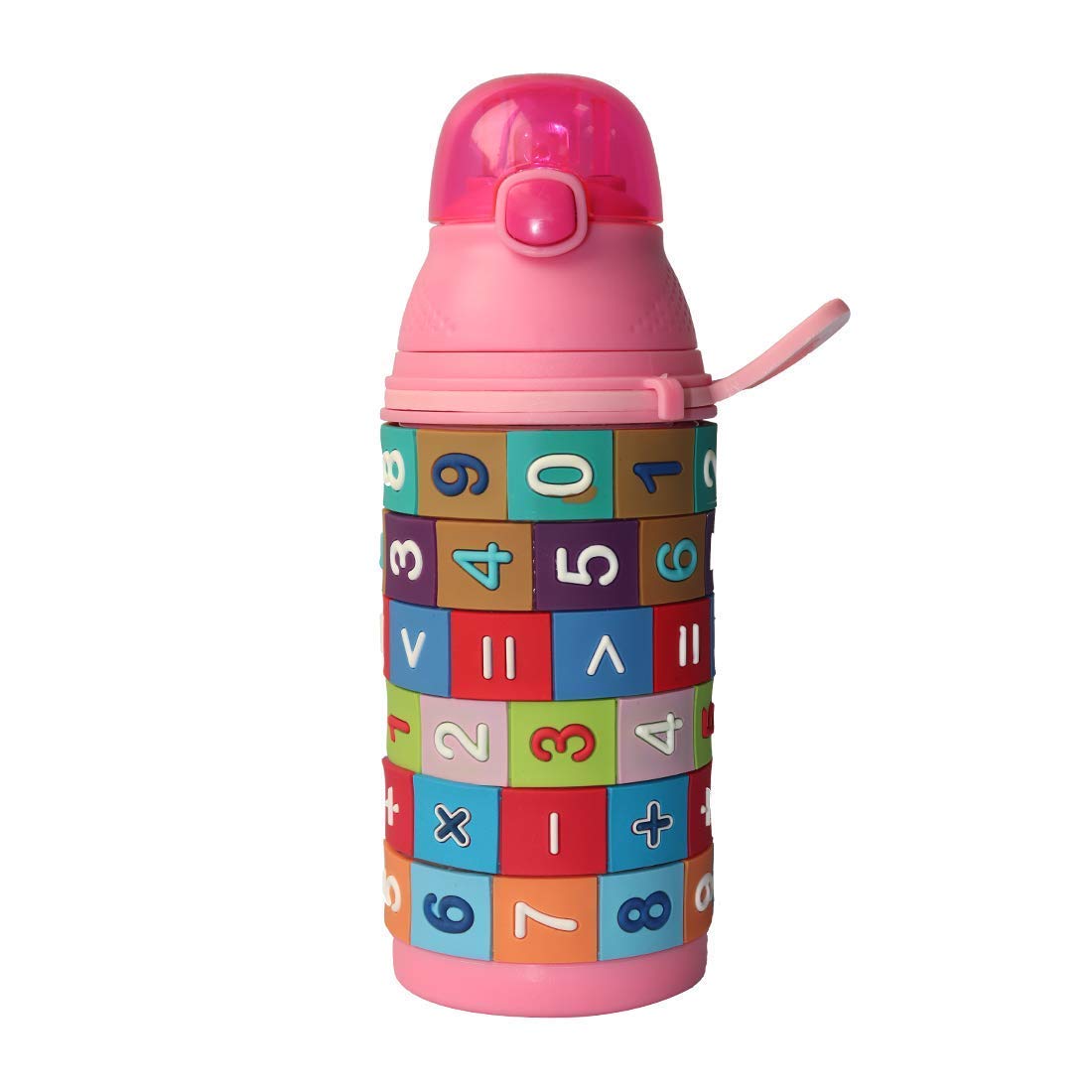 R2K 350 ML Stainless Steel Thermos and Sipper Bottle for Kids School with Math Twist For Playing ( Pink )