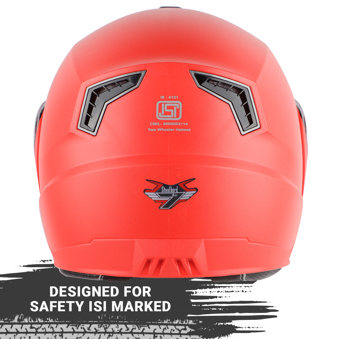 Steelbird SBA-7 7Wings ISI Certified Flip-Up Helmet for Men and Women ( Dashing Red with Clear Visor)