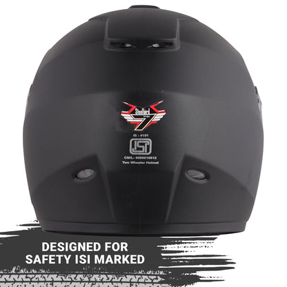 Steelbird SBH-11 7Wings ISI Certified Full Face Helmet for Men and Women (Dashing Black with Smoke Visor)